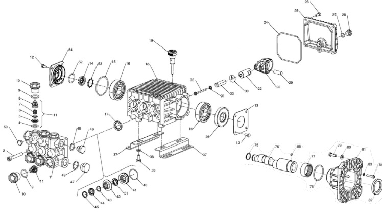 GP EZ2545 pump rebuild repair parts 